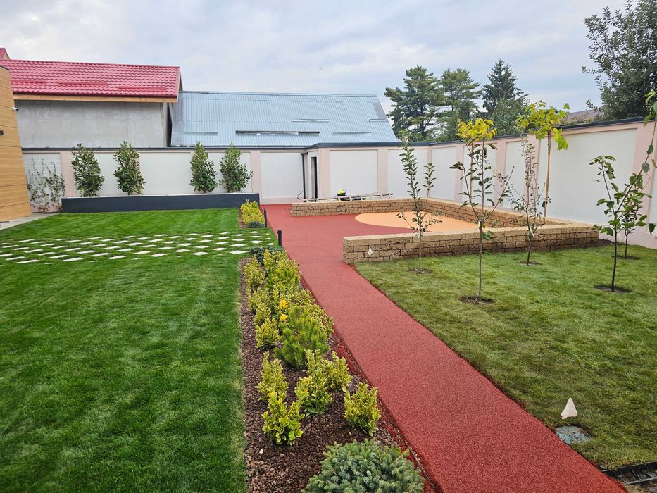 Covor cauciucat din tartan turnat pentru terenuri sportive si agrement
