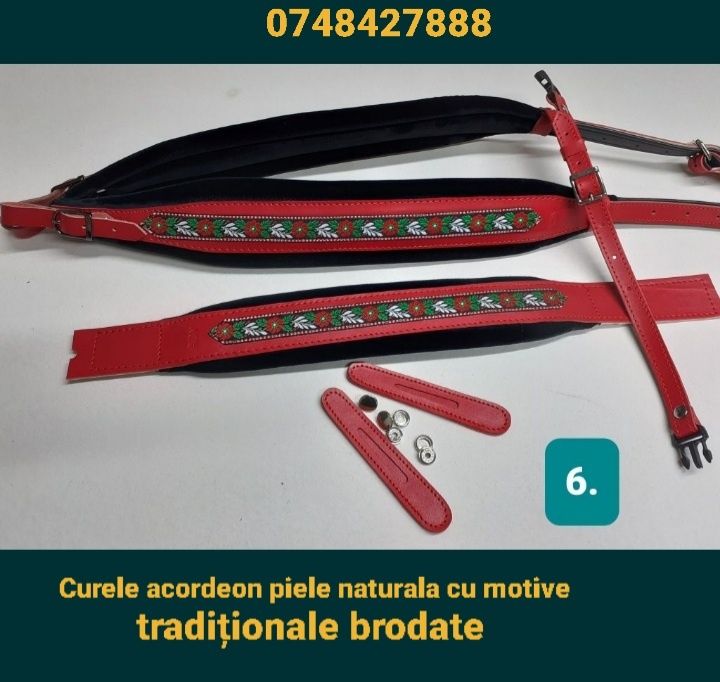Curele acordeon piele naturală și catifea.