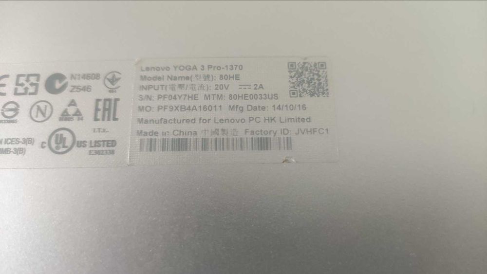 Lenovo Yoga 3 Pro-1370 8gb/SSD 512gb 4ч. батерия работещ,цял на части