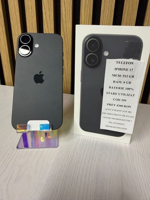 Iphone17 Black Mem 512 GB 8 GB Cod 299 Amanet  Activ Exigent
