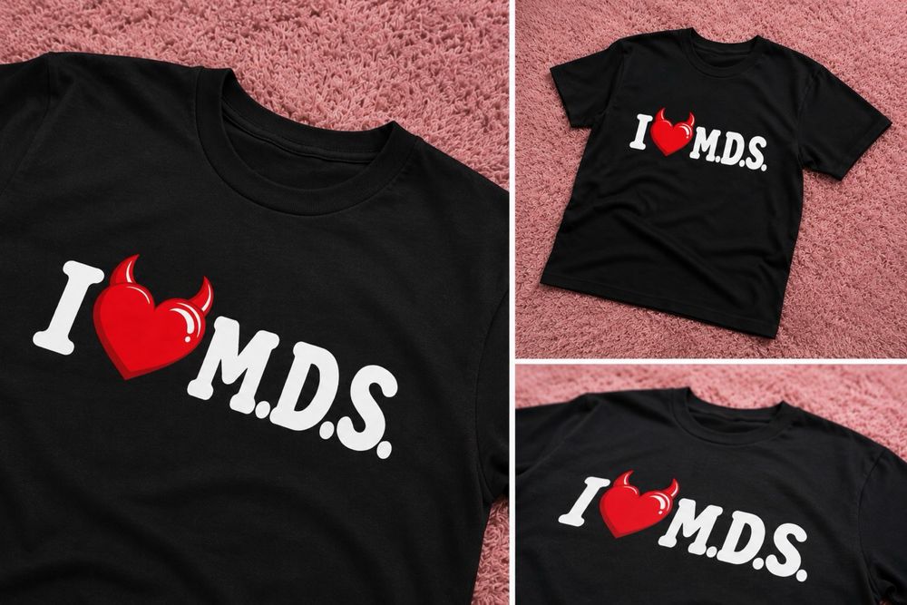 Tricou barbati i love mds, M, negru