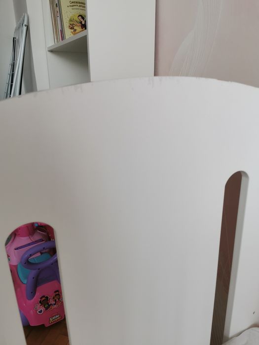 Дървена Бебешка кошара TELMA 60/120 - Бял цвят + двулицев  матрак