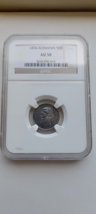 Monedă România  50 Bani 1894  NGC AU 58