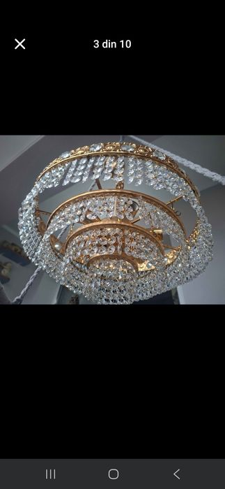 Candelabru placat cu aur cristal