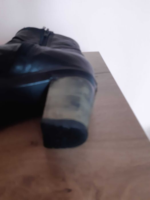 Боти, дамски естествена кожа на ток с вълна