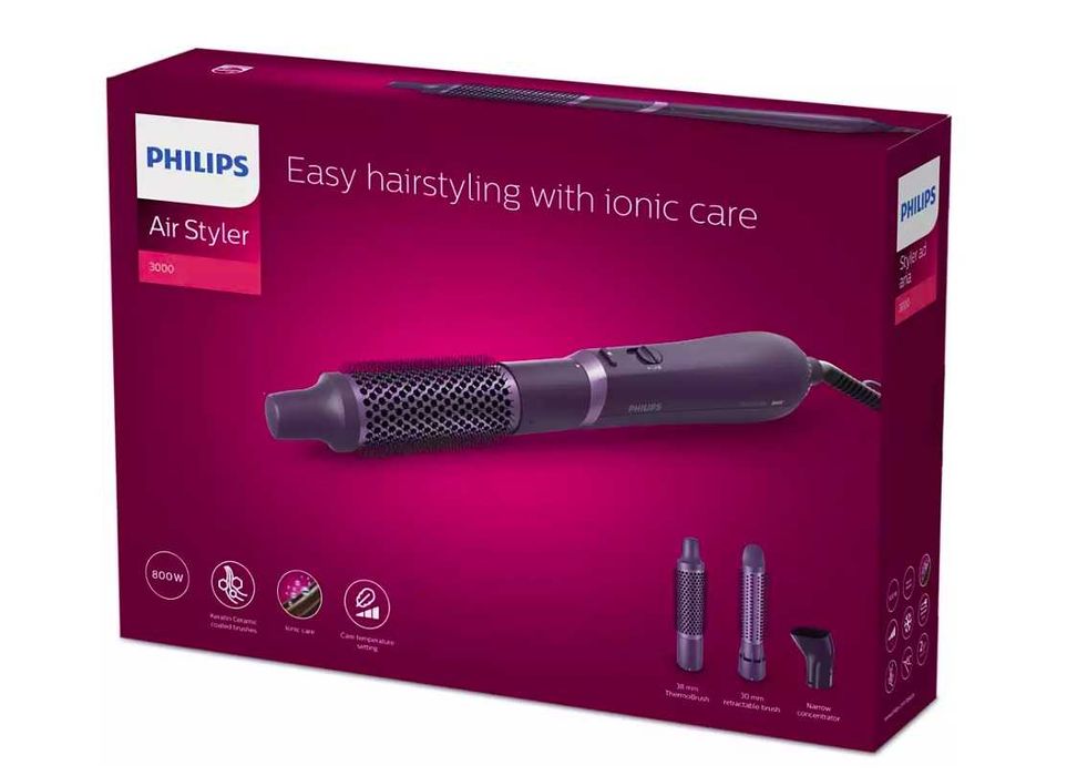 Четка с горещ въздух Philips Series 3000 BHA305/00, 800 W, Йонна технология