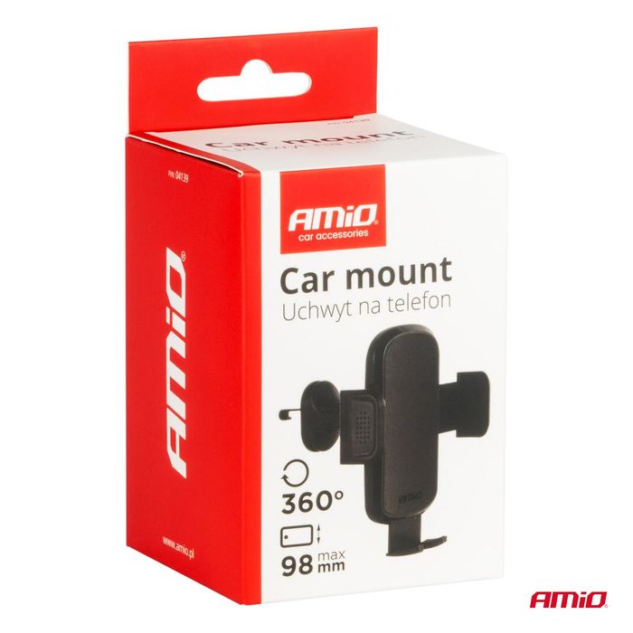 държач за телефон в кола с 360° вентилационна решетка amio-04139
