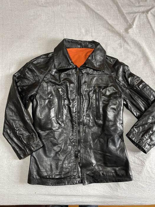 Geaca Vintage Piele Anii 80’ - Uniforma de Ofiter Politia Italiana