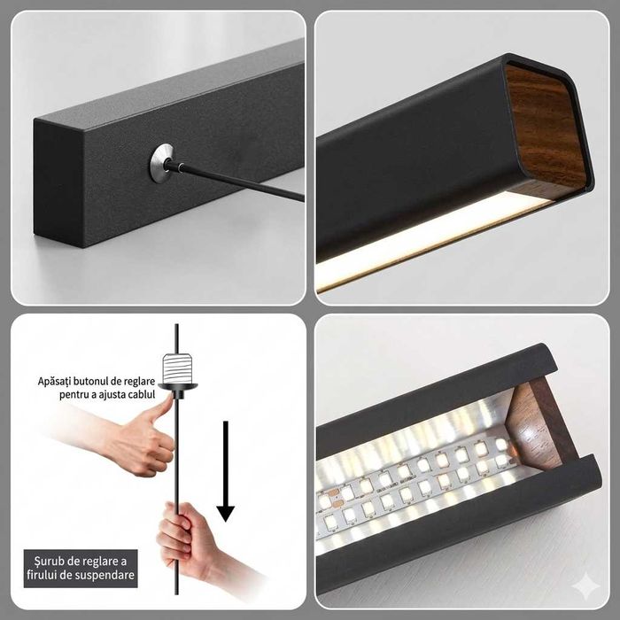 Lustră LED Modernă Mikeru, Telecomandă, Dimabilă, Design Inelar