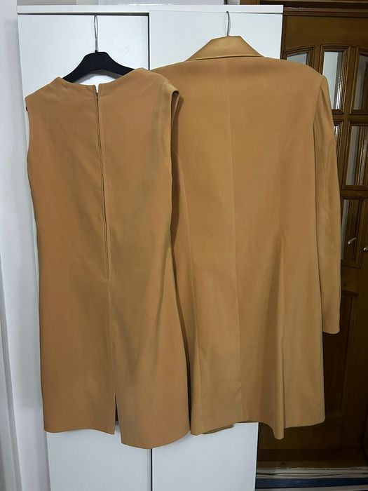 Costum damă,  rochie și pardesiu
