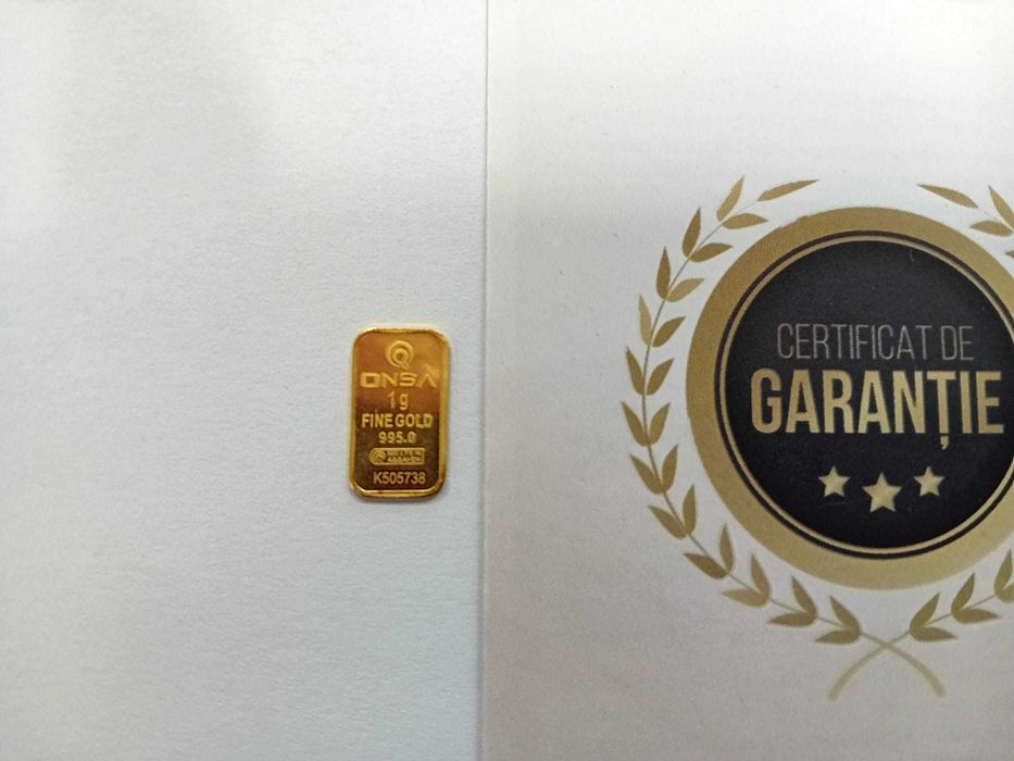 (Ag33) Lingou Aur 24K 1g / Garantie 2 Ani