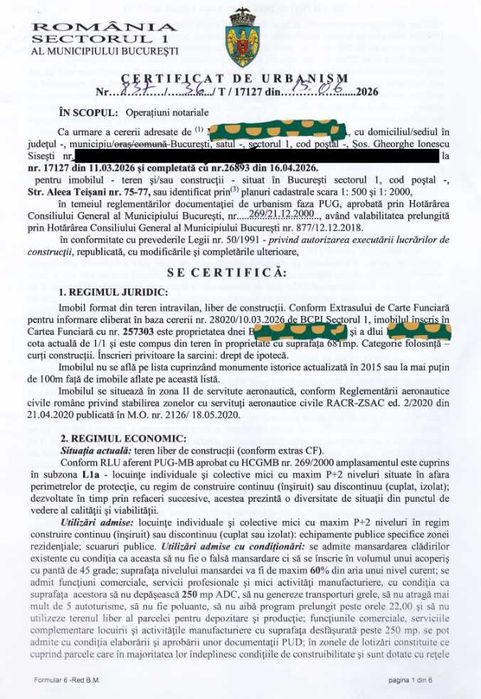 Teren de 681 mp, aproape de padure – liniste, aer curat si racoare naturala!