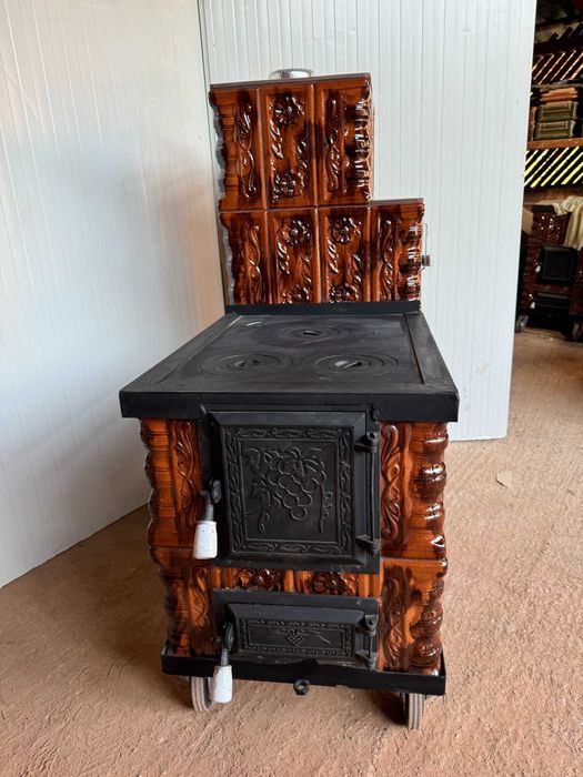 Soba de teracota cu plita mare si cuptor 4 randuri culoare degradeu