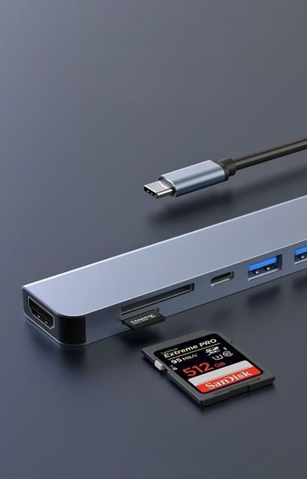 USB-C хаб 7 в 1 — расширь возможности ноутбука!