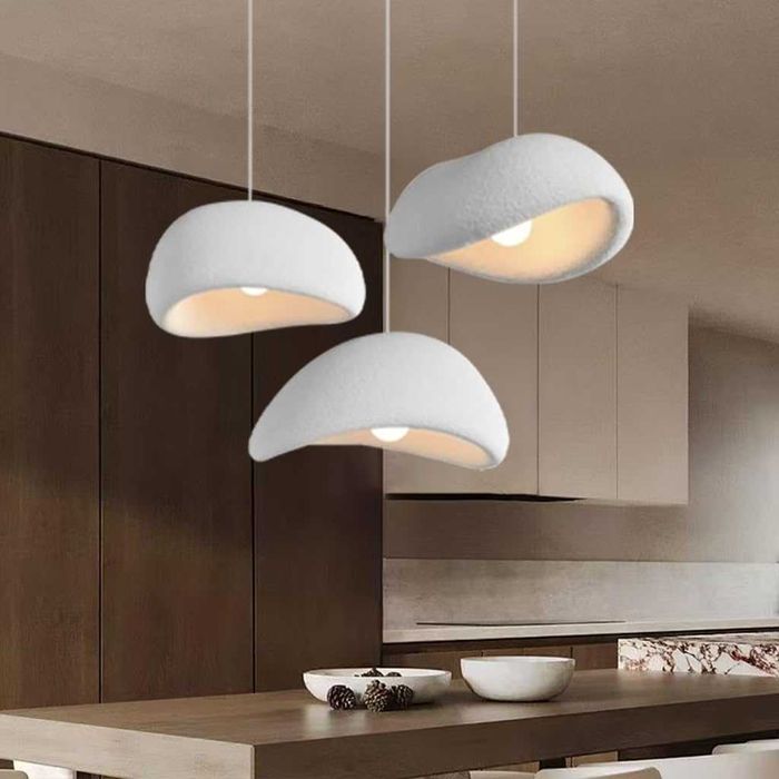 Висяща лампа Wabi Sabi E27, модерна, бяла, неправилен дизайн, полилей