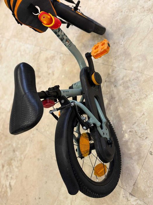 Bicicletă 2 în 1 Discover 900 14" verde copii 90-110 cm