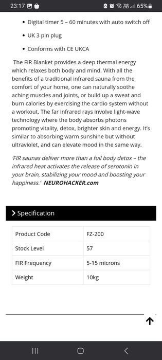 Pătură de saună cu infraroșu Firzone, FZ-200, trimit in tara