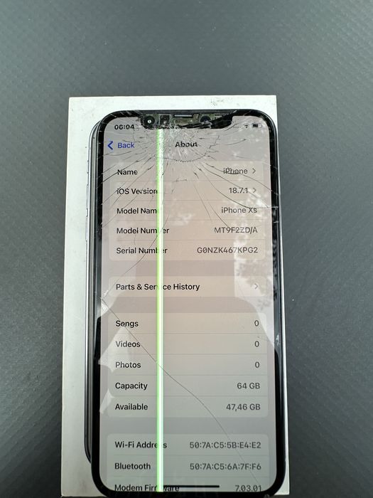 Iphone XS Silver 64GB