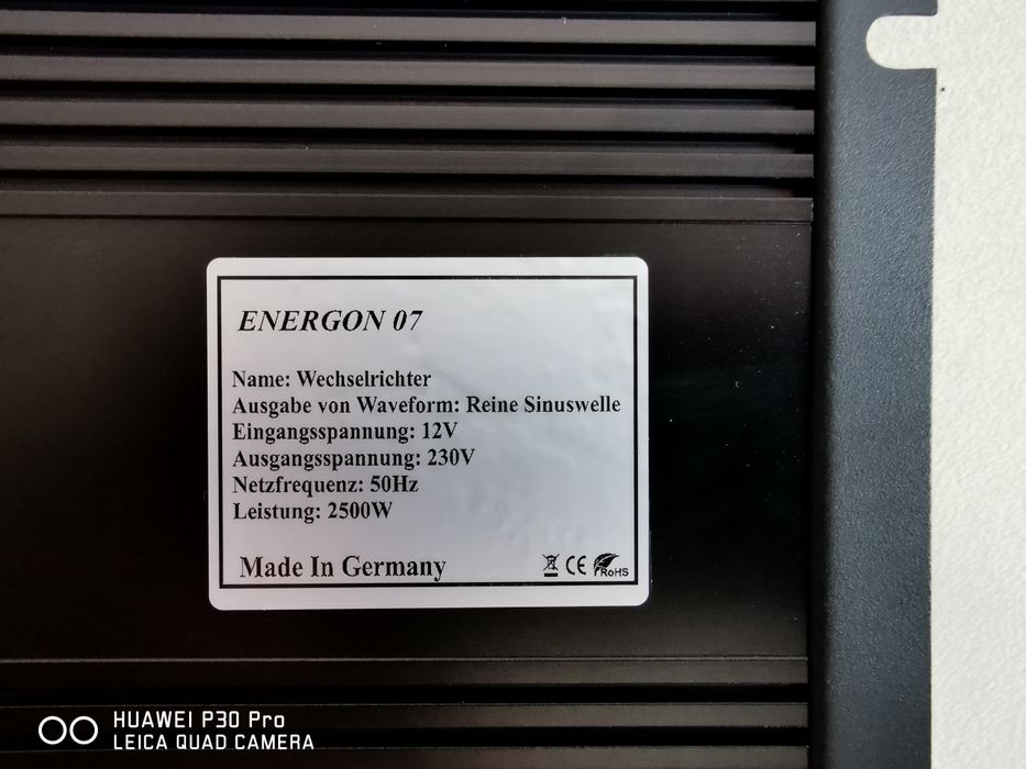 НЕМСКИ Инвертор 2500w /5000 12v/24 - 220v ПЪЛНА СИНУСОИДА солар кемпер