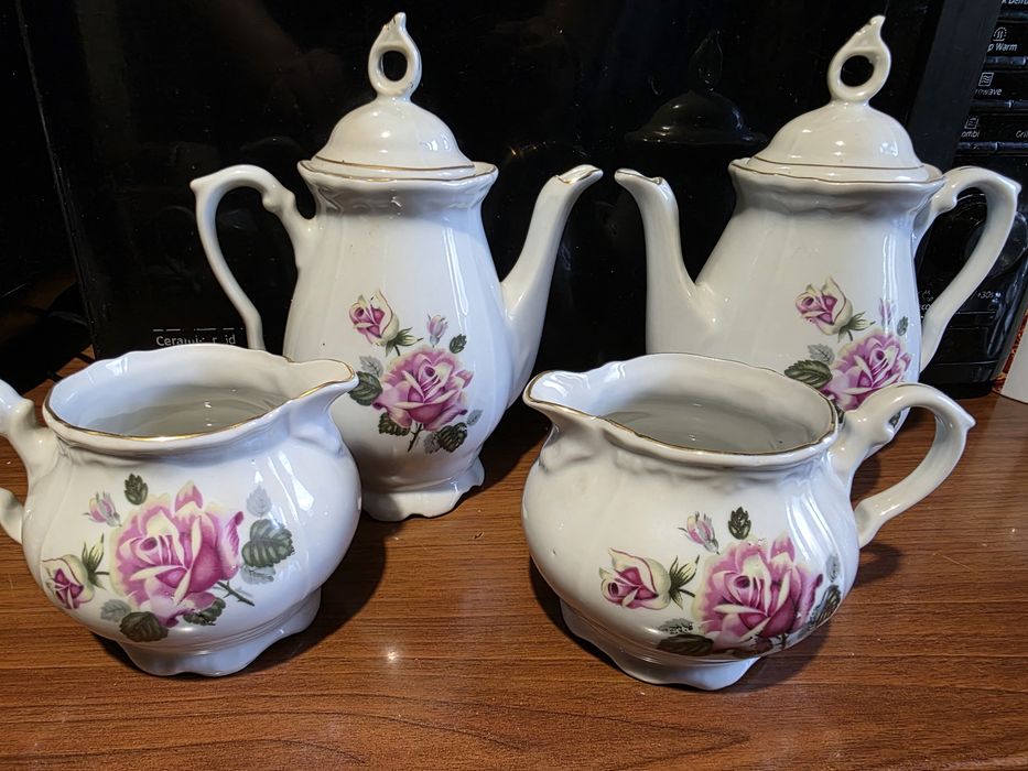 Cafetieră și zaharniță din porțelan vintage Forest Bavaria Germania