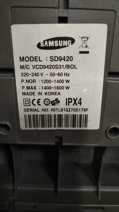 Carcasa aspirator Samsung Aquatic SD 9420