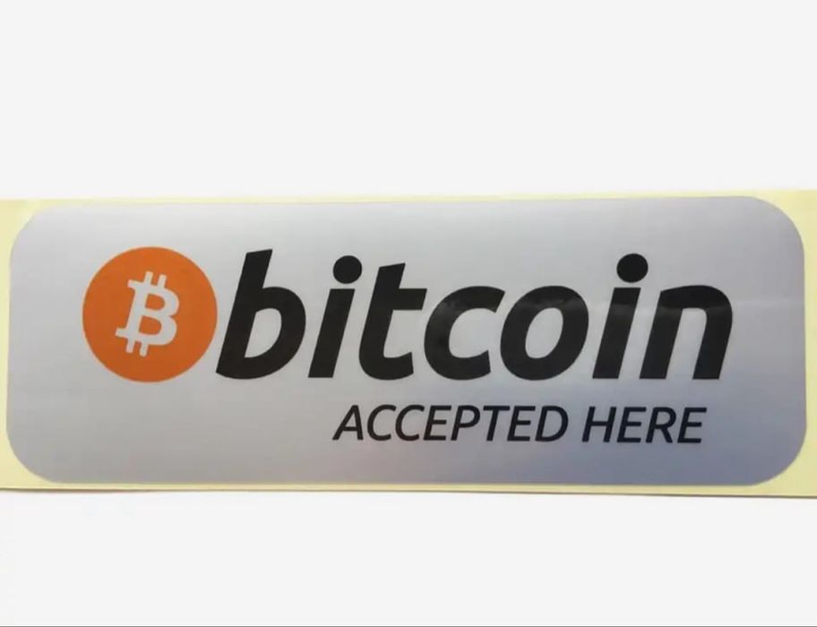 Стикери “Bitcoin accepted here”