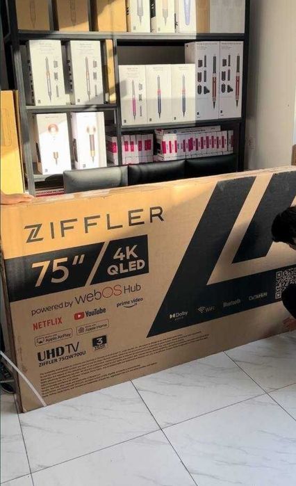 Телевизор Ziffler 65/75 Smart TV Webos Hub Доставка бесплатно