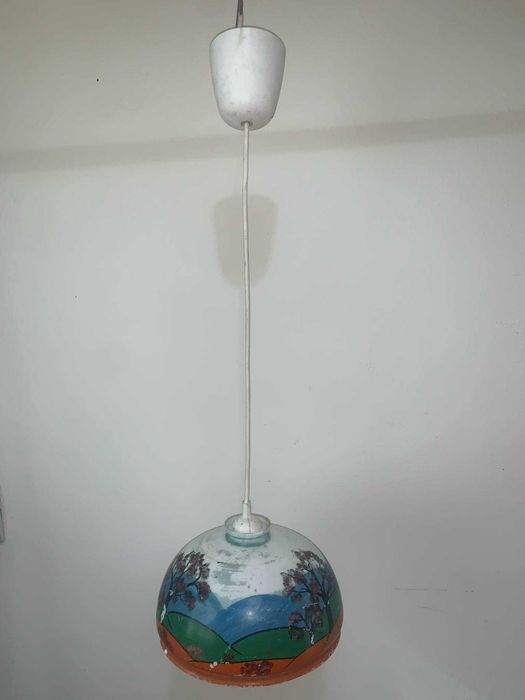 Candelabru cu abajur de sticla