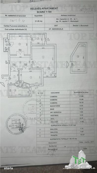 Apartament 3 camere , zona Matache, RS 1, central,  pentru locuit sau