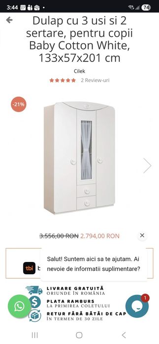 Dulap Copil Colectia Baby Cotton