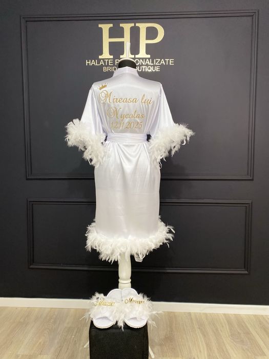 Halate din satin personalizate