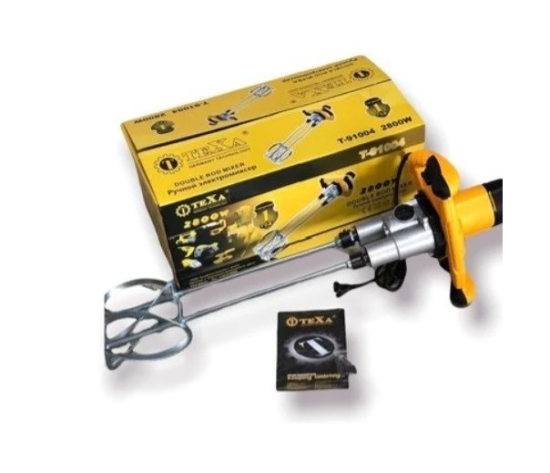 Строительный миксер. Миксер. Мешалка. Двухлопастной миксер