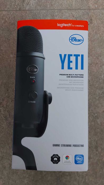 Blue Microfon professional  Yeti Midnight Black pentru PC nou in cutie