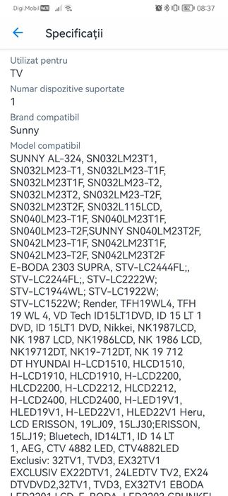 Telecomanda Sunny led - noua
