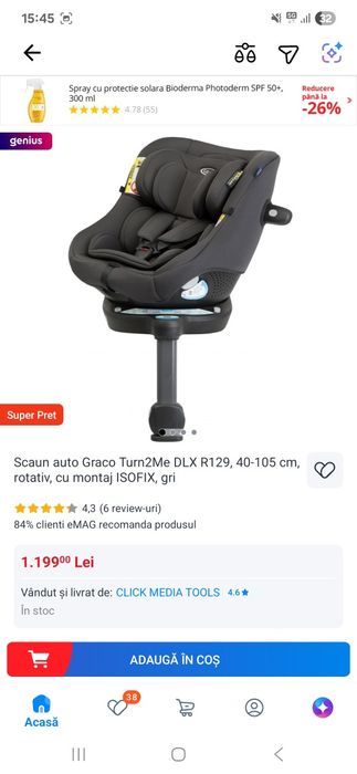 Scaun auto Graco Turn2Me
