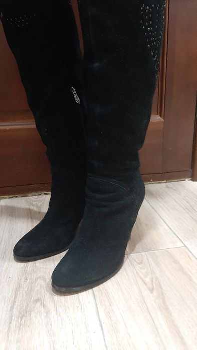 Сапоги зимние замшевые