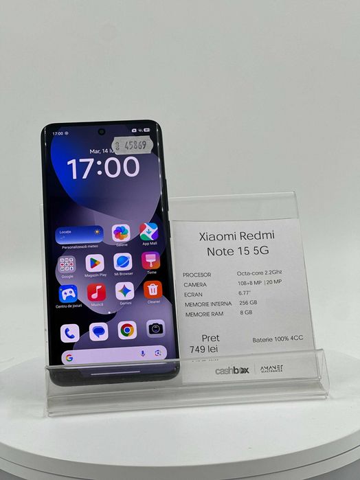 Xiaomi Redmi Note 15 5G 256GB Garantie 24 Luni CashBox