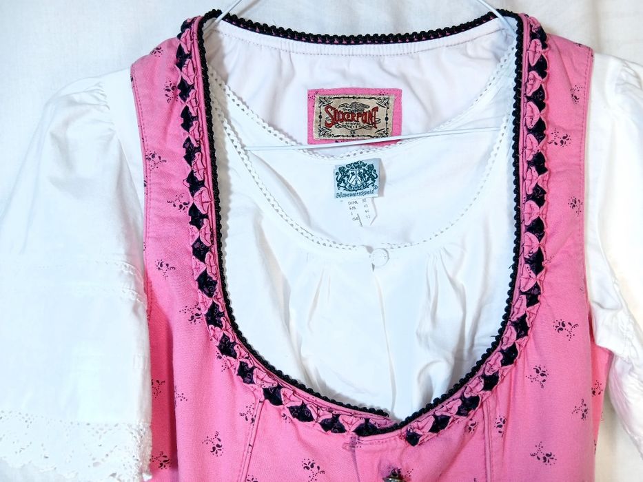 Dirndl Nr 38 rochie bavareză Oktoberfest cu șorț camașa  tiroleza