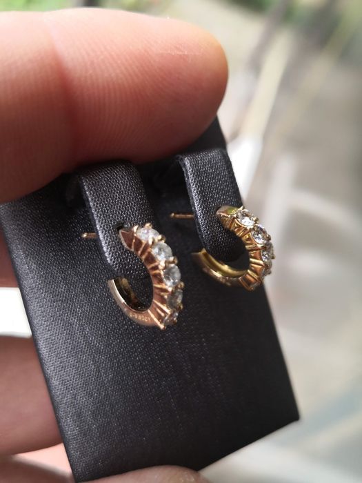 Vind cercei din aur 14kt cu 0,55ct diamante