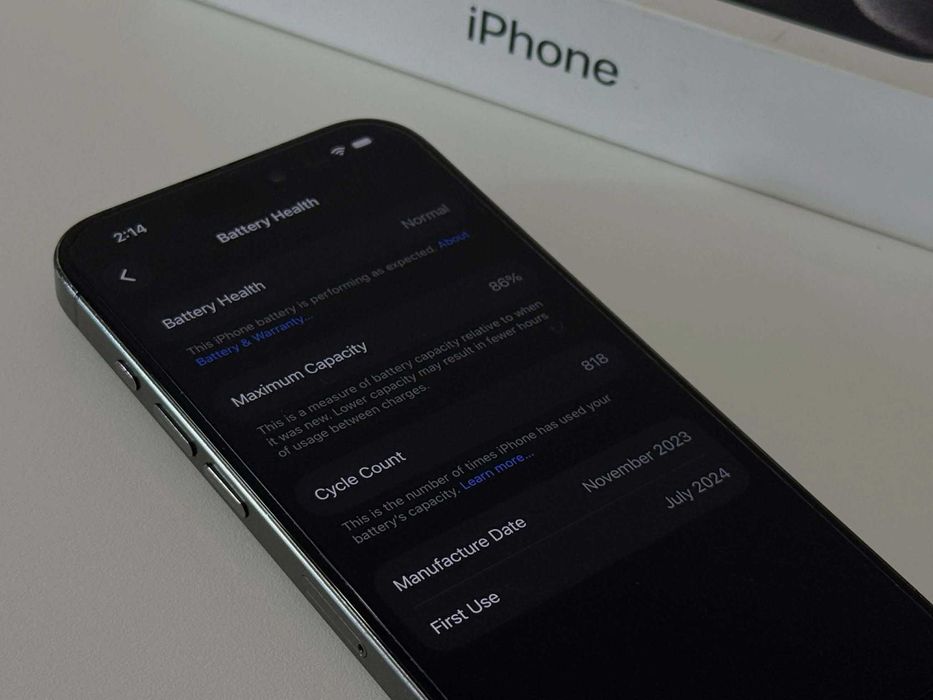 Бартер! iPhone 15 Pro Black Titanium (Черен) 86%
