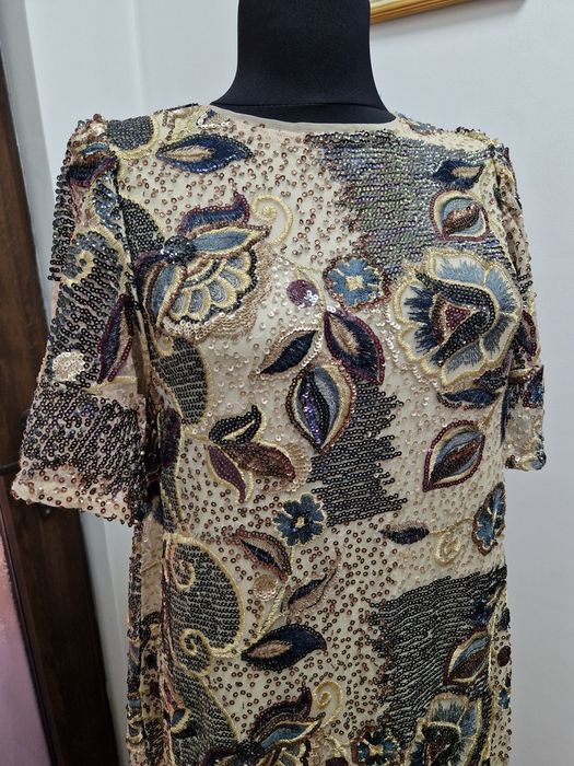 Rochie de ocazie Zara Limited edition M/L, paiete, perluțe,  nuntă, cl