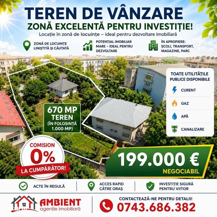 Oportunitate De Investitie - Teren 670 Mp, Vaslui Zona Ana Ipatescu;