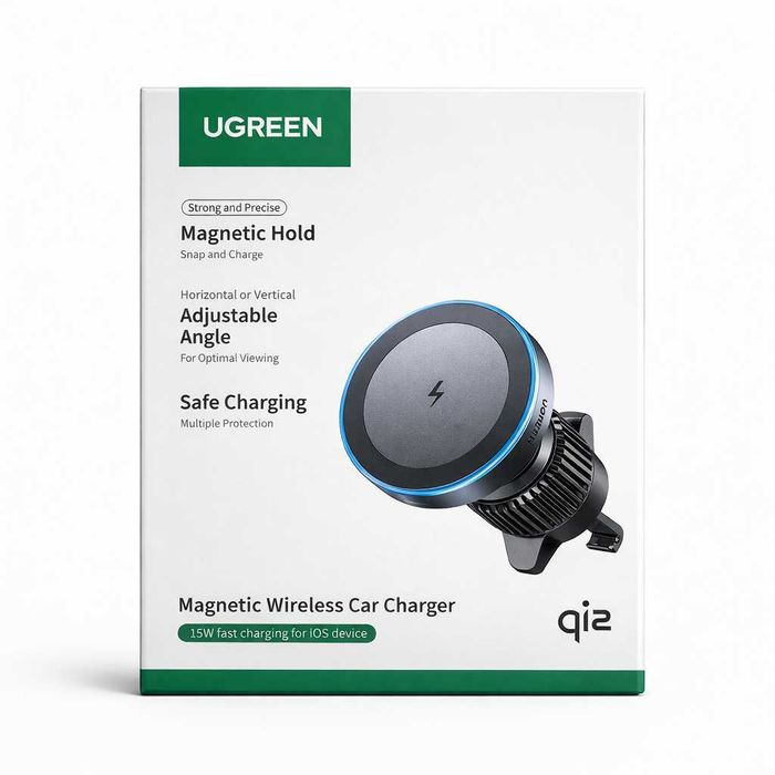 UGREEN Magnetic Wireless Car Charger Qi2 15W и 7.5W Есть доставка