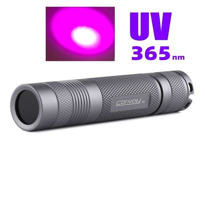 Convoy S2 cu led UV de 5W 365n filtru ZWB2