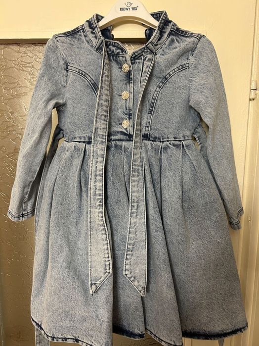 Детска дънкова рокля с палтенце