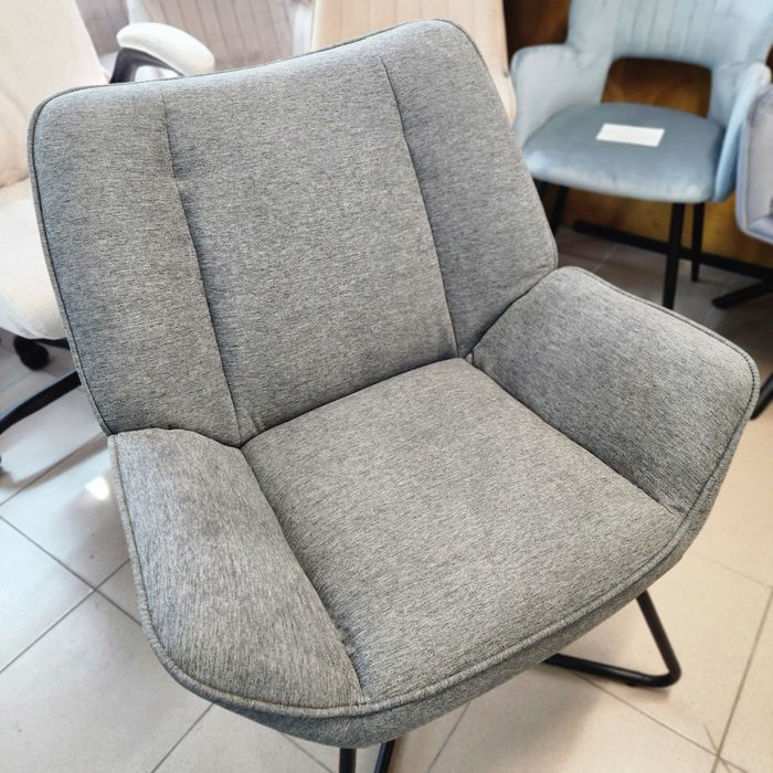 PROMO Fotoliu WOLTU, textil gri