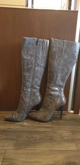 Cizme Pepper, piele naturala, cu toc inalt, marimea 38, noi