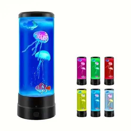 Лампа с лава Медуза с дистанционно управление 8 цвята LED