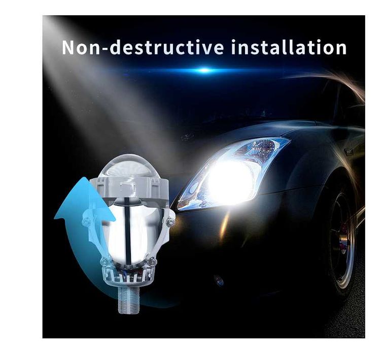 Bi-LED лупи за вграждане във фарове с къси и дълги светлини 2.5"инча 80W 7000lm 12V