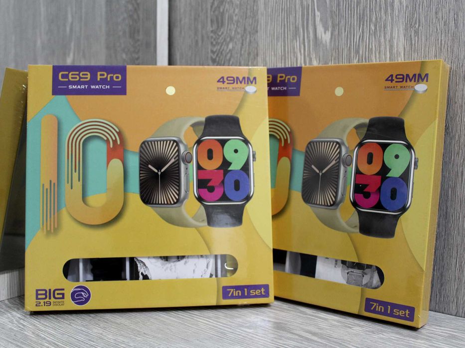 Смарт часы C69 Pro 49mm (7в1 комплект) — новые
